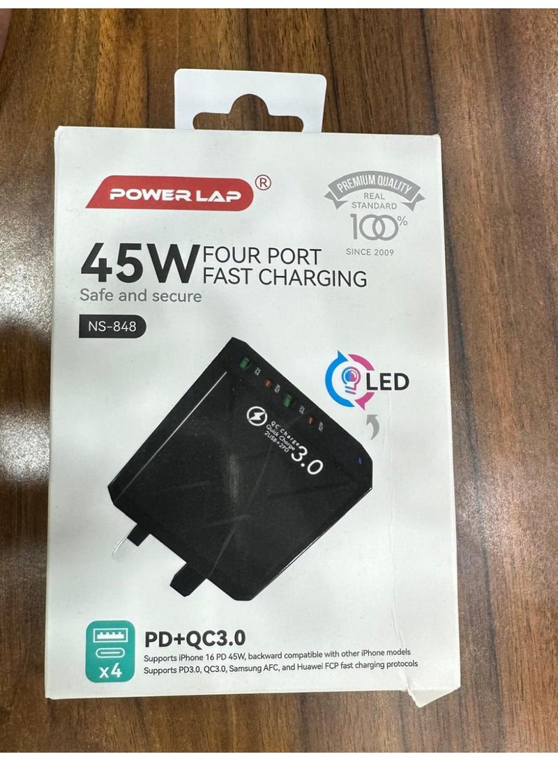 POWER LAP® 45W Four Port Fast Charger – NS-848 Charge More, Charge Faster — 4 Ports, 45W Power Delivery - Image 3